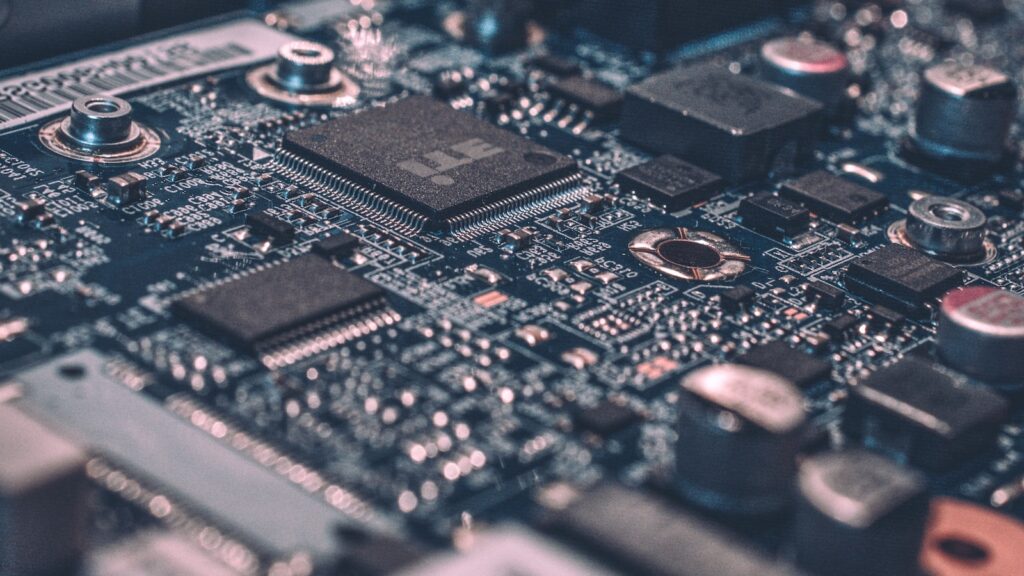 Computer motherboard electronics ready to be recycled